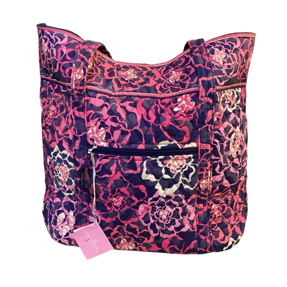 Vera Bradley Vera Tote Katalina Pink Floral Quilted Cotton Bag 10096-330 NWT